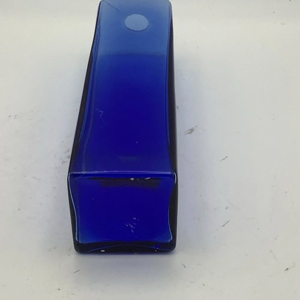Cobalt Blue Glass Square Shaped Vase